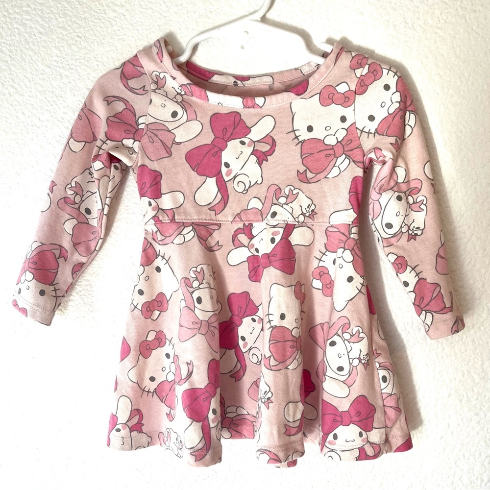 Sangria Hello Kitty & Friends Cinnamorroll Baby Girl Pink Dress 12 Months